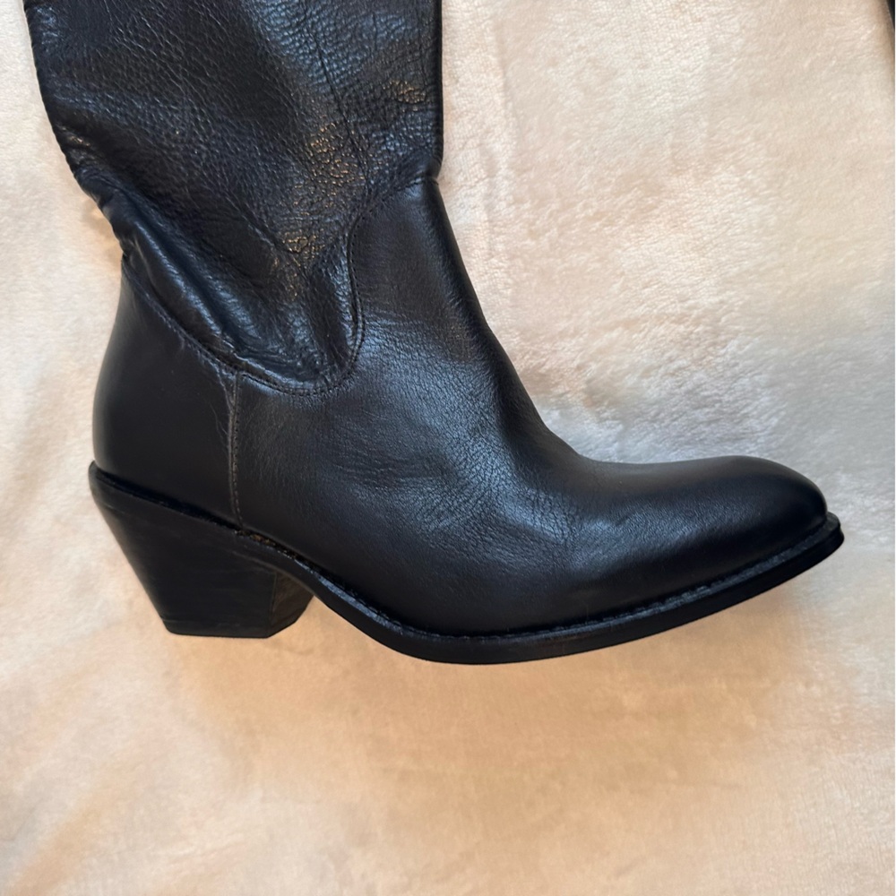 Genuine leather Over the knee western style boots - Picture 8 of 15